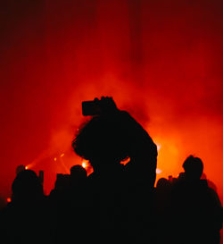 Silhouette people at music concert