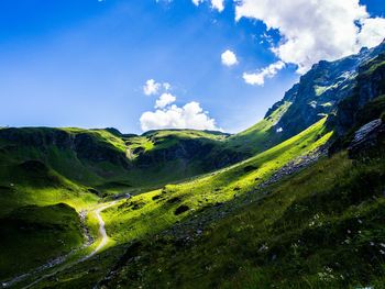 Scenic view of mountains against sky