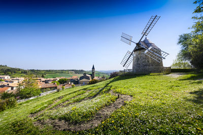 La sallette windmill and lautrec village, tarn, france