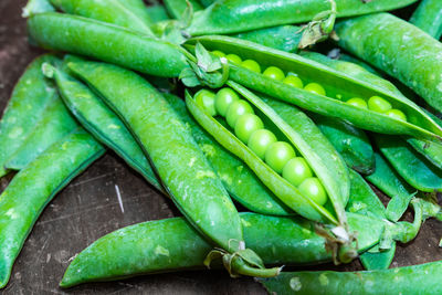 Full frame shot of green chili peppers