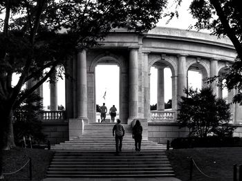 People walking on steps