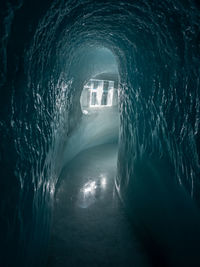 Illuminated tunnel in sea