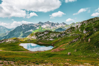 Scenic view of mountains against sky