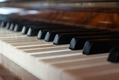 Close-up of piano keys