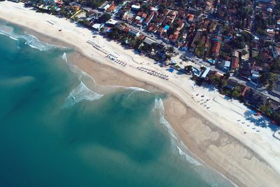 Aerial view of beach in city