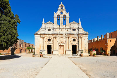 View of historic building against blue sky