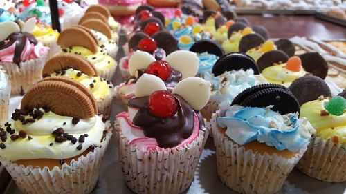 Close-up of cupcakes