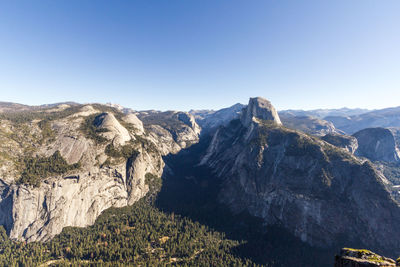 Scenic view of mountains against clear sky