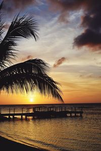 Scenic view of sunset over sea
