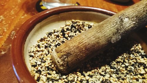 Close-up of food on table