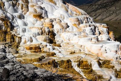 Scenic view of mammoth spring yellowstone national park