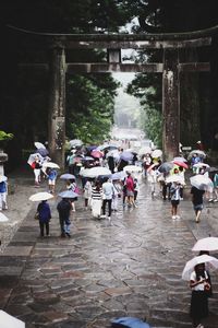 People walking on walkway