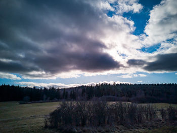 Scenic view of land against sky