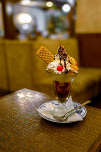 Chocolate parfait at a coffee shop