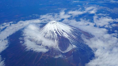 Aerial view of mt fuji