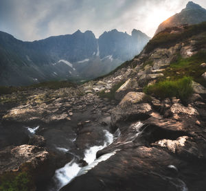 Scenic view of mountains against sky