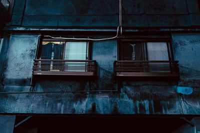 Low angle view of window of building