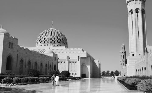 View of temple building against clear sky