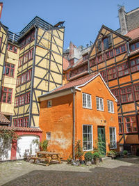 Low angle view of buildings against sky