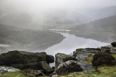 Scenic view of water flowing through rocks