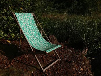 Deck chairs on grass