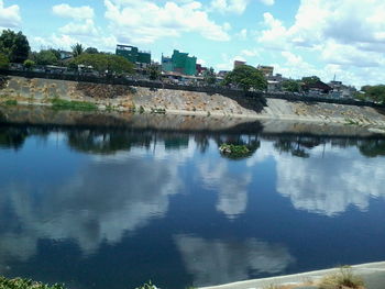 Reflection of clouds in river