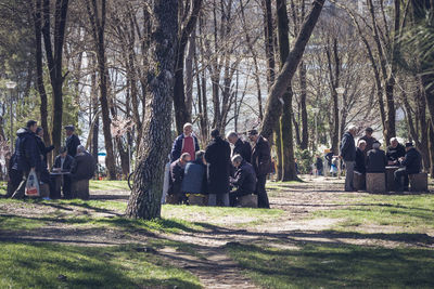 People in garden