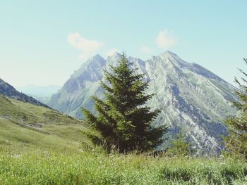 Scenic view of mountains against sky