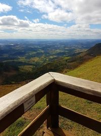 Scenic view of landscape and mountains against sky