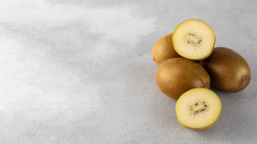 Close-up of apples on table