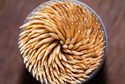 High angle view of bread on table