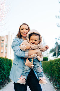 Portrait of mother and daughter