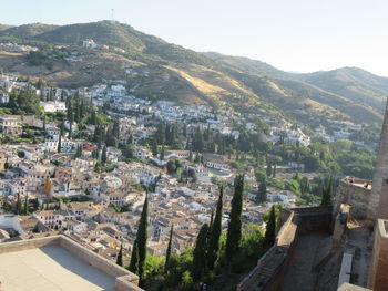 High angle view of cityscape