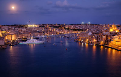  fort st. angelo on a peninsula with scenic grand harbour views  historical at blue hours in malta