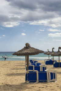 Scenic view of beach against sky