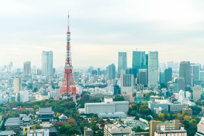 Aerial view of buildings in city