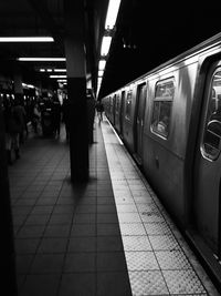 Train at railroad station platform