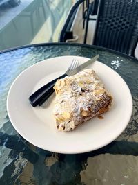 High angle view of breakfast in plate