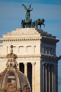 Carriage of altare della patria monument, rome, italy