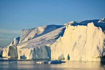 Scenic view of frozen sea against sky