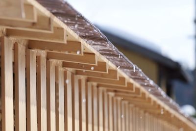 Low angle view of roof of building