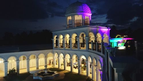 View of illuminated building at night