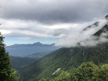 Scenic view of mountains against sky