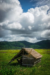 Scenic view of field against sky