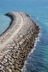 High angle view of sea shore