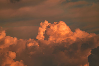 Low angle view of dramatic sky during sunset