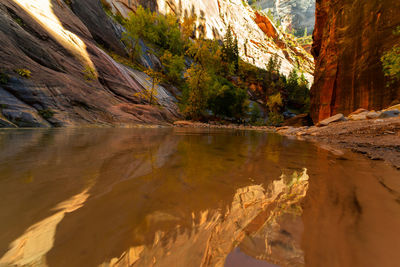 Scenic view of lake and mountains