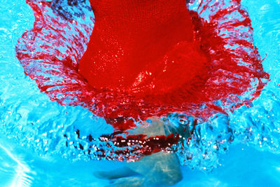 High angle view of bubbles in water