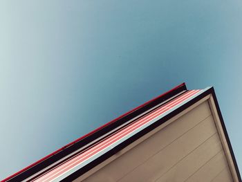 Low angle view of modern building against clear sky