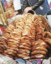 Full frame shot of bread for sale at market stall